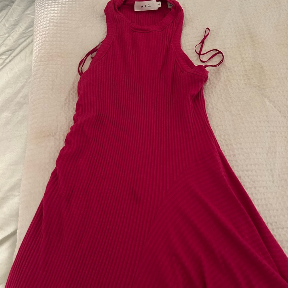 A.L.C. Asymmetrical Dress in Hot pink